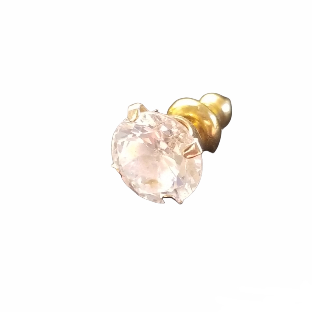 JTS Single 10K Gold Brilliant Cut Cubic Zirconia Stud Earring EUC